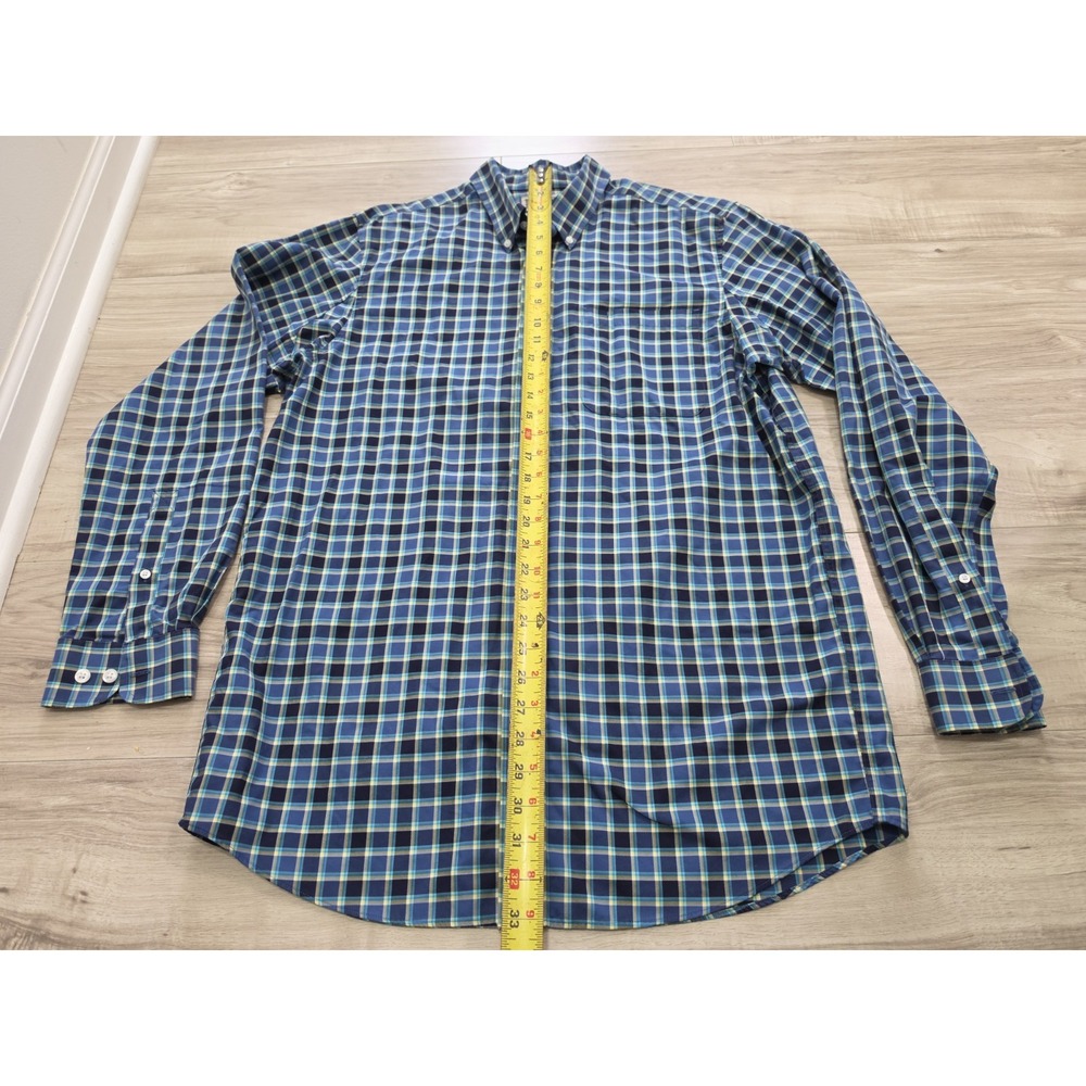 Duluth Trading Co Mens Large Blue Button Shirt Check - Picture 5 of 8